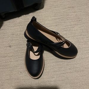 Black WW Double Strapped Mary janes